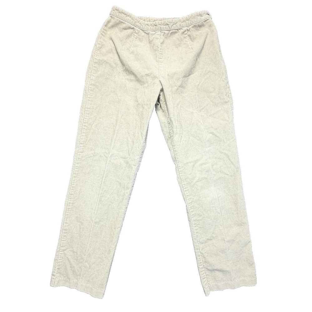Laura Ashley Vintage Pants Women 10 Tan Corduroy Chino Trousers Y2k Momjeans EUC